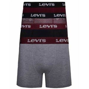 Levi's 4-Pack Men's Cotton Stretch Fair Isle Boxer Briefs Red Assorted Combo